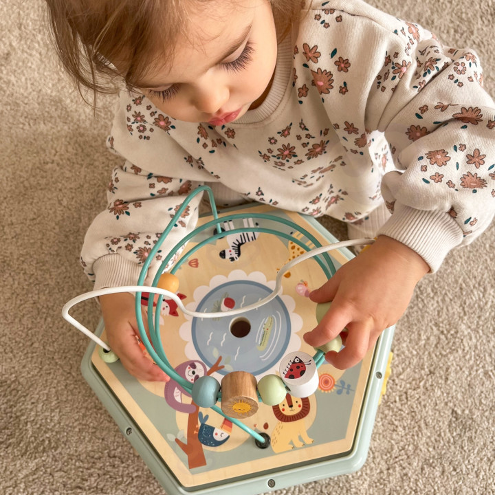 TOOKY TOY Drewniany Sześciokąt Montessori Otwierane Pudełko