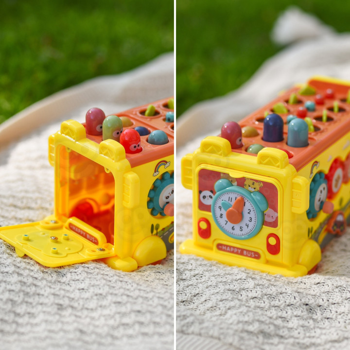WOOPIE BABY Interaktywny Autobus Montessori Edukacyjny 6w1 Młoteczek C