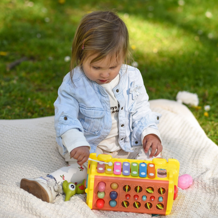 WOOPIE BABY Interaktywny Autobus Montessori Edukacyjny 6w1 Młoteczek C