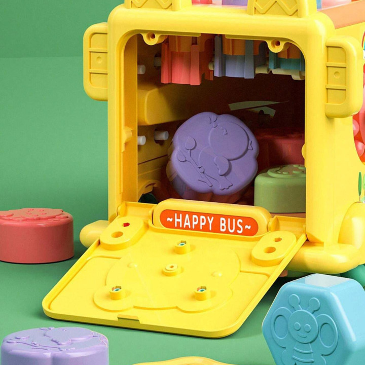 WOOPIE BABY Interaktywny Autobus Montessori Edukacyjny 6w1 Młoteczek C