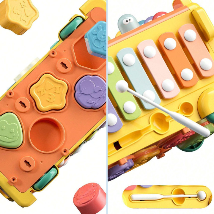 WOOPIE BABY Interaktywny Autobus Montessori Edukacyjny 6w1 Młoteczek C