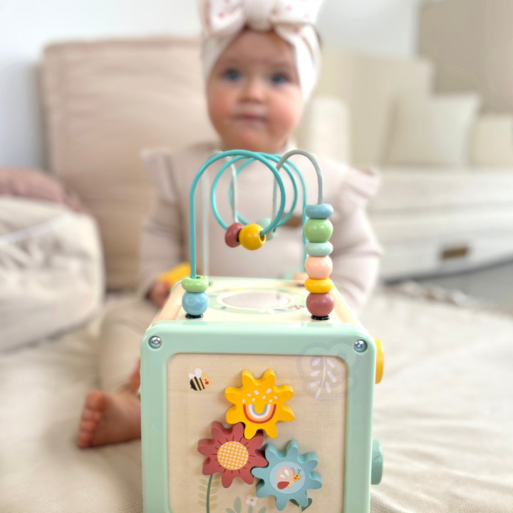 WOOPIE GREEN Drewniana Kostka Aktywności Multifunkcyjna Edukacyjna Sor