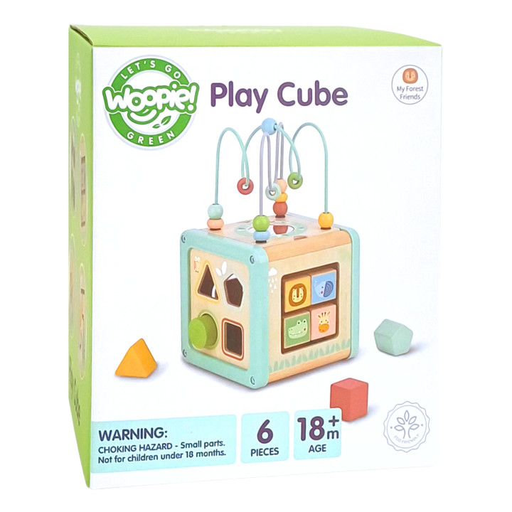 WOOPIE GREEN Drewniana Kostka Aktywności Multifunkcyjna Edukacyjna Sor
