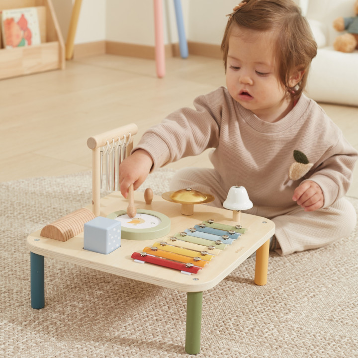 Viga Drewniany Stolik Edukacyjny Muzyczny Sensoryczny 7W1