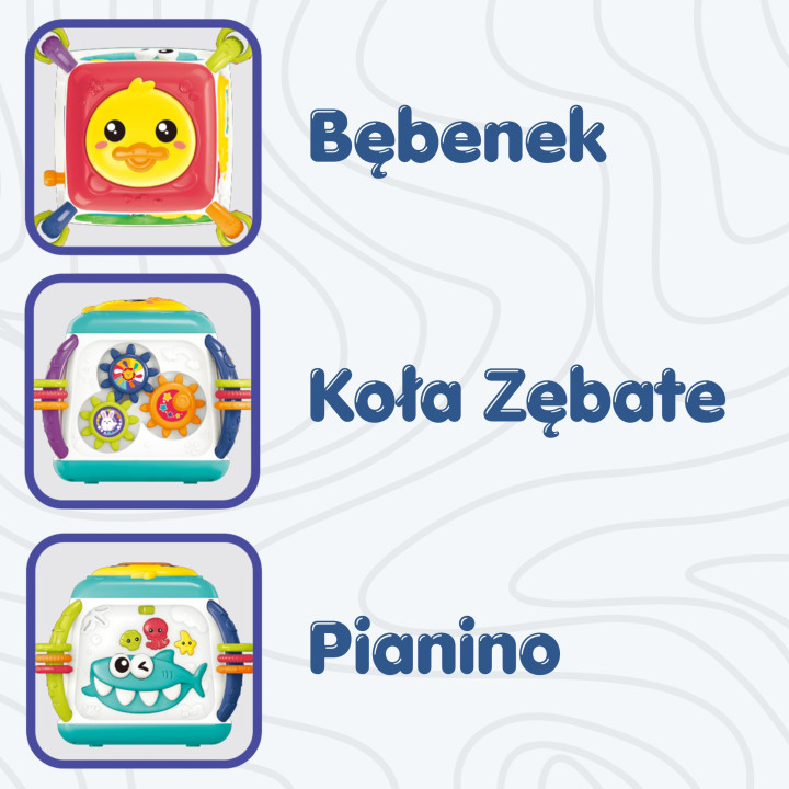 WOOPIE BABY Interaktywna Kostka Edukacyjna Wielofunkcyjna 18m+
