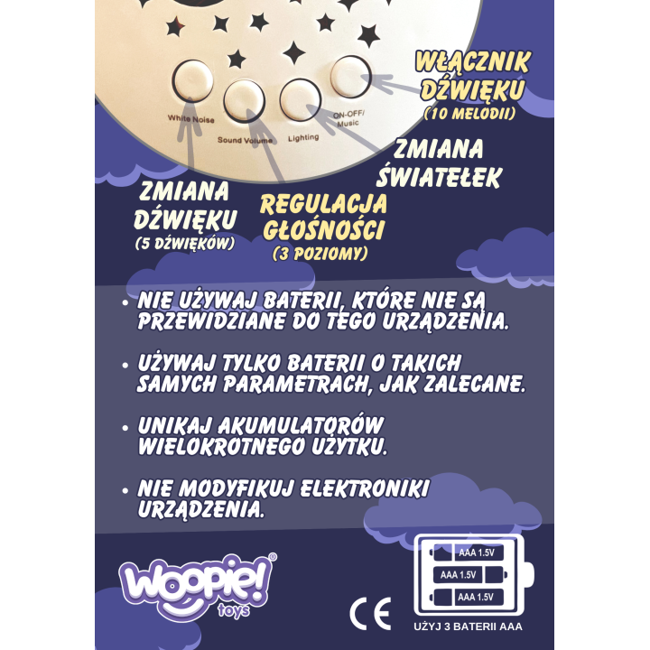 
						WOOPIE BABY Przytulanka Usypiacz Projektor 2w1 Miś - 10 Kołysanek
					