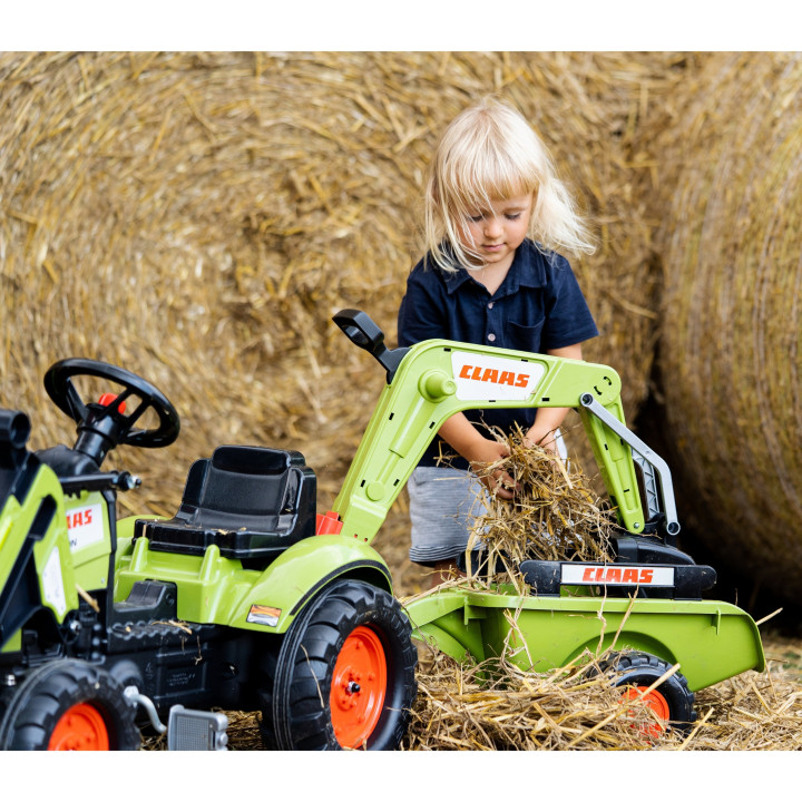 FALK Traktor z Przyczepą CLAAS Arion Backhoe ŁYŻKA + Ładowarka Od 2 La