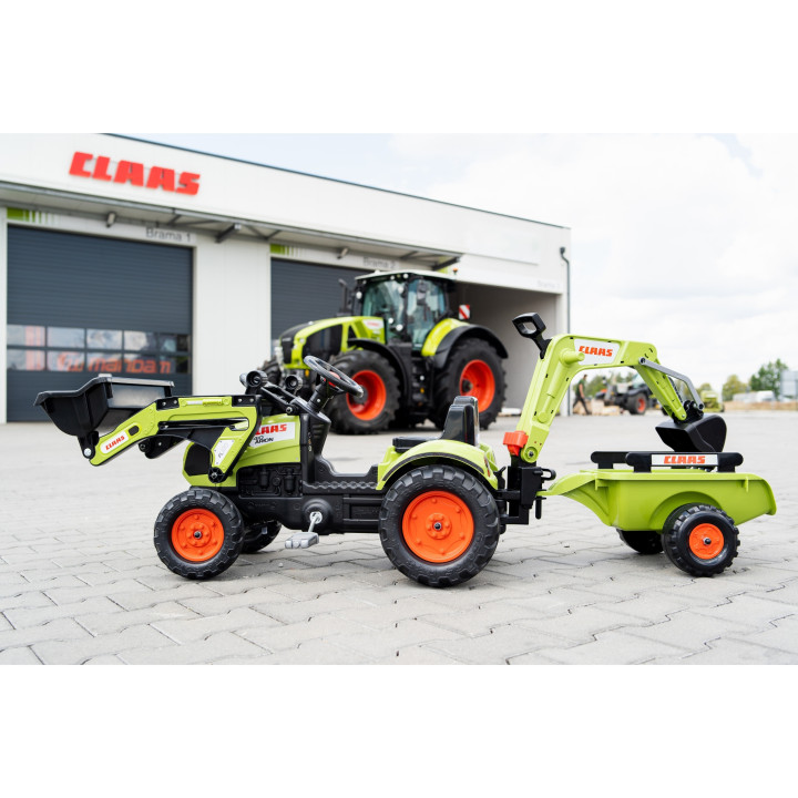 FALK Traktor z Przyczepą CLAAS Arion Backhoe ŁYŻKA + Ładowarka Od 2 La