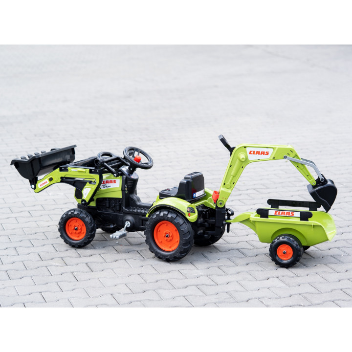 FALK Traktor z Przyczepą CLAAS Arion Backhoe ŁYŻKA + Ładowarka Od 2 La
