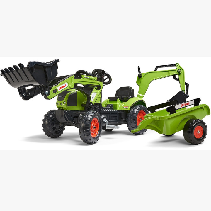 FALK Traktor z Przyczepą CLAAS Arion Backhoe ŁYŻKA + Ładowarka Od 2 La
