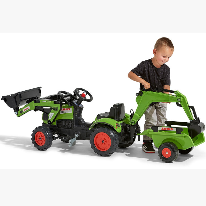 FALK Traktor z Przyczepą CLAAS Arion Backhoe ŁYŻKA + Ładowarka Od 2 La