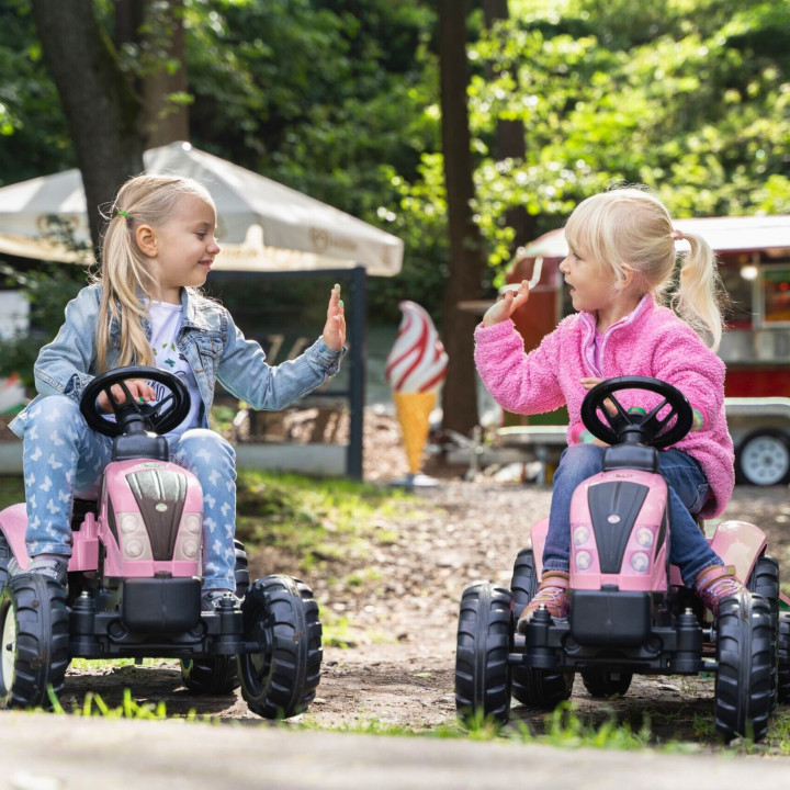 FALK Traktor Country Star Różowy na Pedały + Przyczepka i Klakson 2-5L