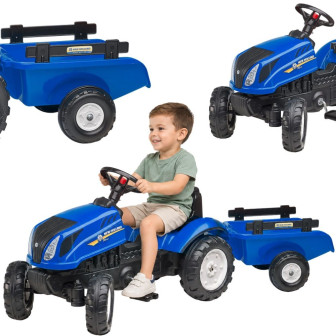 FALK Traktor na Pedały New Holland z Przyczepą i Otwieraną Maską 2-5 l