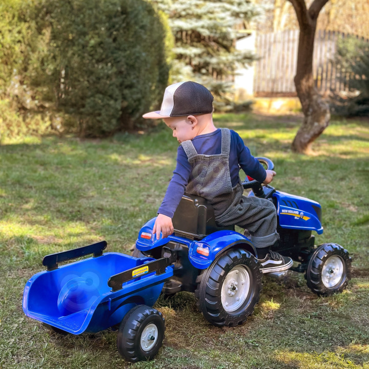 FALK Traktor na Pedały New Holland z Przyczepą i Otwieraną Maską 2-5 l