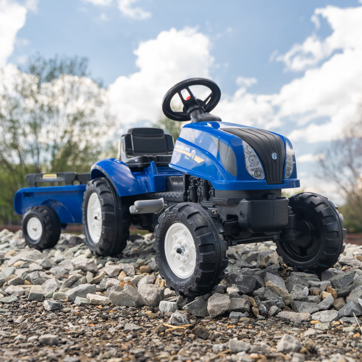FALK Traktor na Pedały New Holland z Przyczepą i Otwieraną Maską 2-5 l