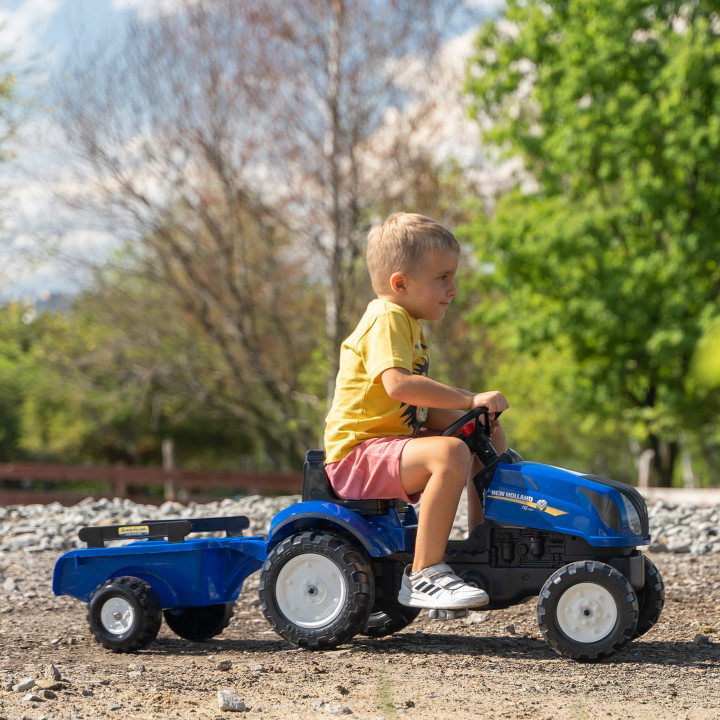 FALK Traktor na Pedały New Holland z Przyczepą i Otwieraną Maską 2-5 l