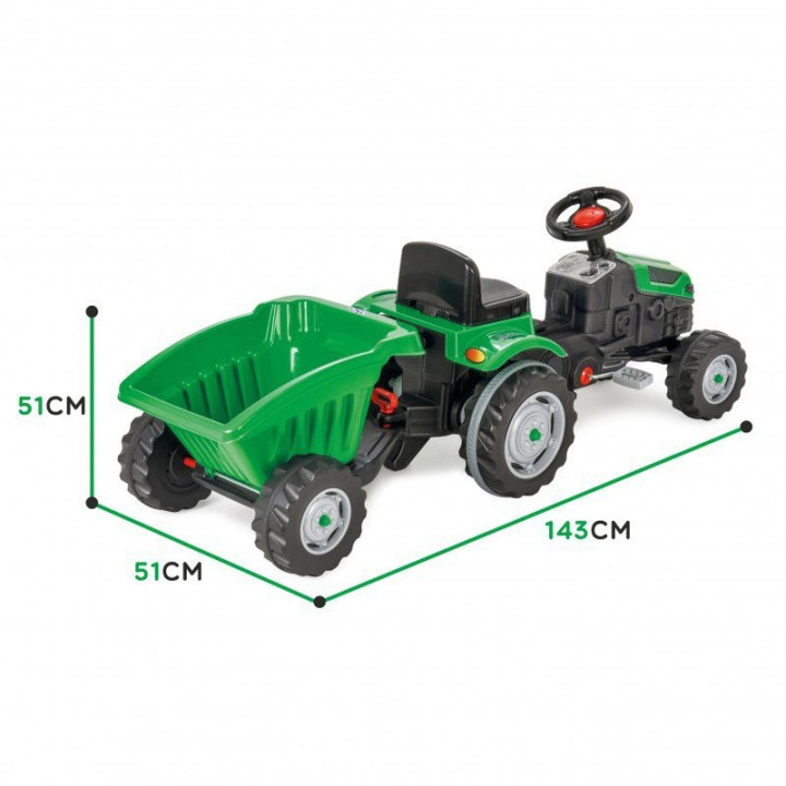 
						WOOPIE Traktor na Pedały Farmer GoTrac MAXI z Przyczepą Ciche Koła
					