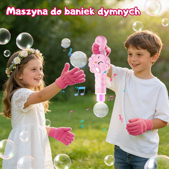WOOPIE Magiczny Pistolet Na Bańki z Dymem Maszynka Do Baniek Jednoroże