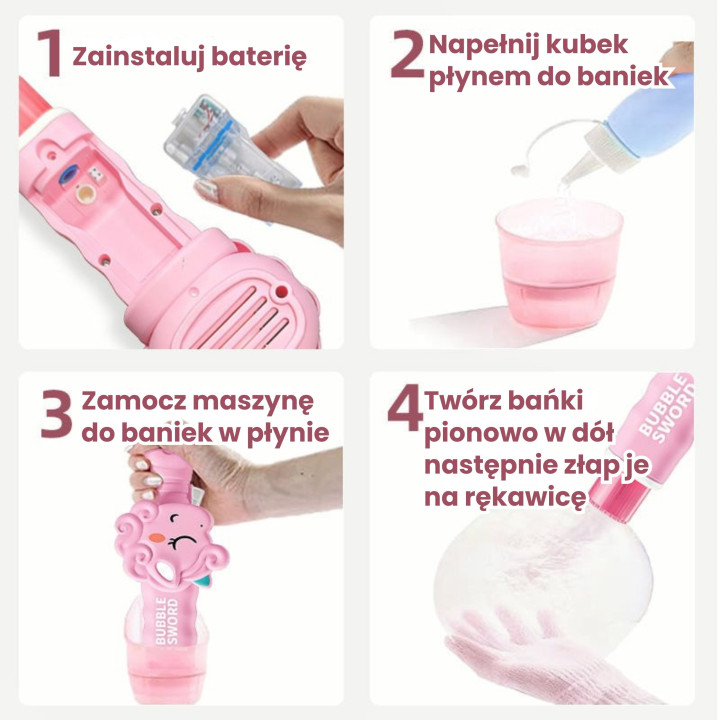 WOOPIE Magiczny Pistolet Na Bańki z Dymem Maszynka Do Baniek Jednoroże