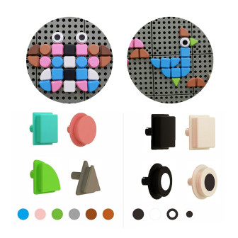 MASTERKIDZ Zestaw Kołeczki w kształcie figur geometrycznych 64szt do t
