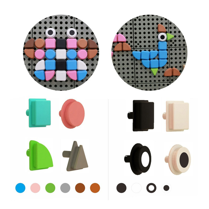 MASTERKIDZ Zestaw Kołeczki w kształcie figur geometrycznych 64szt do t