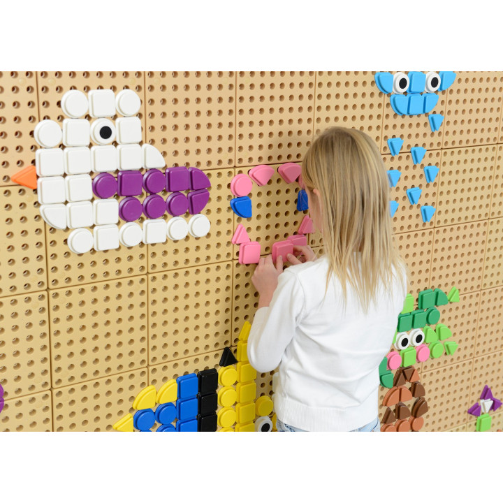 MASTERKIDZ Zestaw Kołeczki w kształcie figur geometrycznych 64szt do t