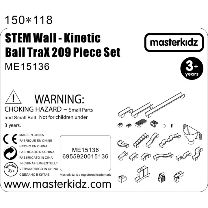 MASTERKIDZ Zestaw Konstrukcyjny Tor dla Piłek Tablica STEM 209elementó
