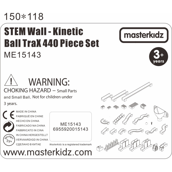 MASTERKIDZ Zestaw Konstrukcyjny Tor dla Piłek Tablica STEM 440elementó