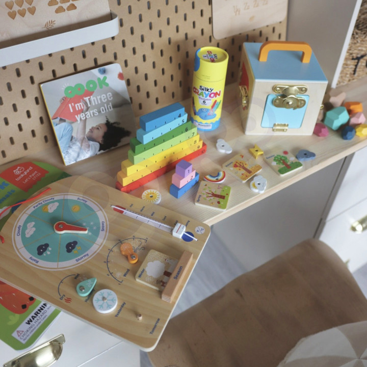 Tooky Toy Edukacyjne Pudełko Montessori Układanka Liczydło Tablica Pog