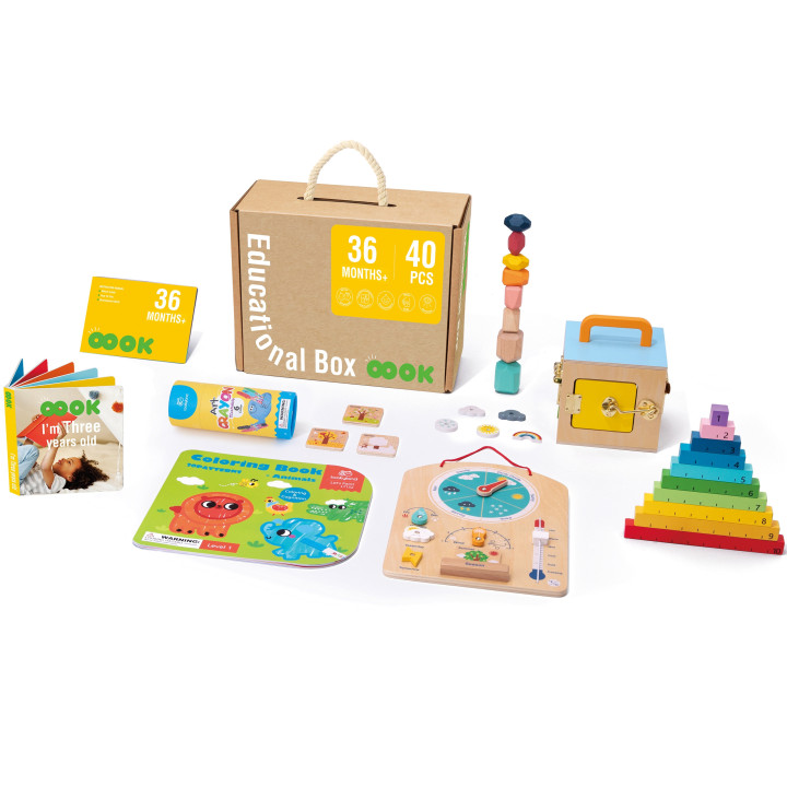Tooky Toy Edukacyjne Pudełko Montessori Układanka Liczydło Tablica Pog
