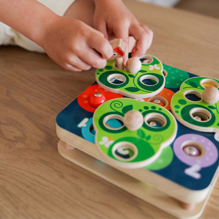 TOOKY TOY Drewniana Gra Zręcznościowa 2w1 Wyciągnij Robaczki dla Dziec