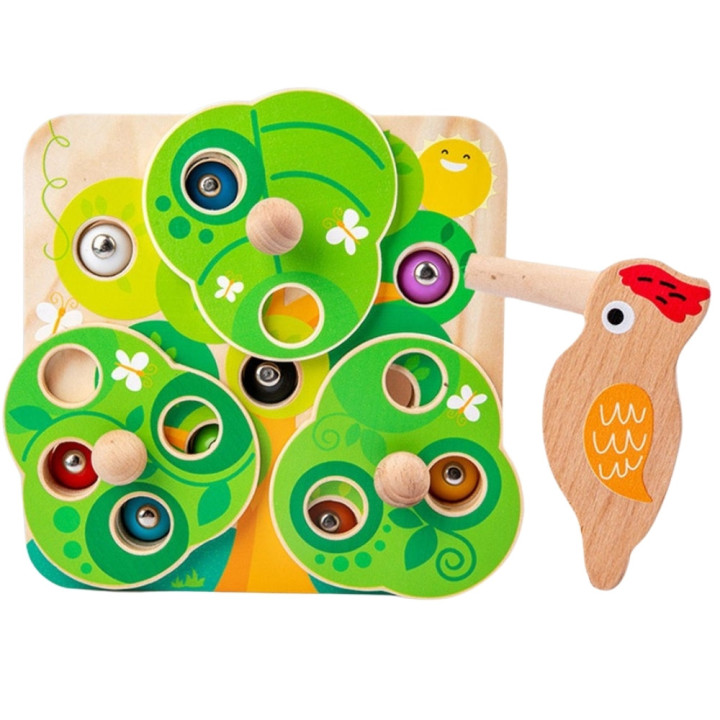 TOOKY TOY Drewniana Gra Zręcznościowa 2w1 Wyciągnij Robaczki dla Dziec