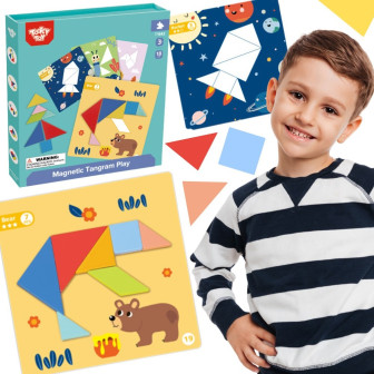 TOOKY TOY Puzzle Tangram Układanka dla Dzieci Nauka Kształtów Figury K
