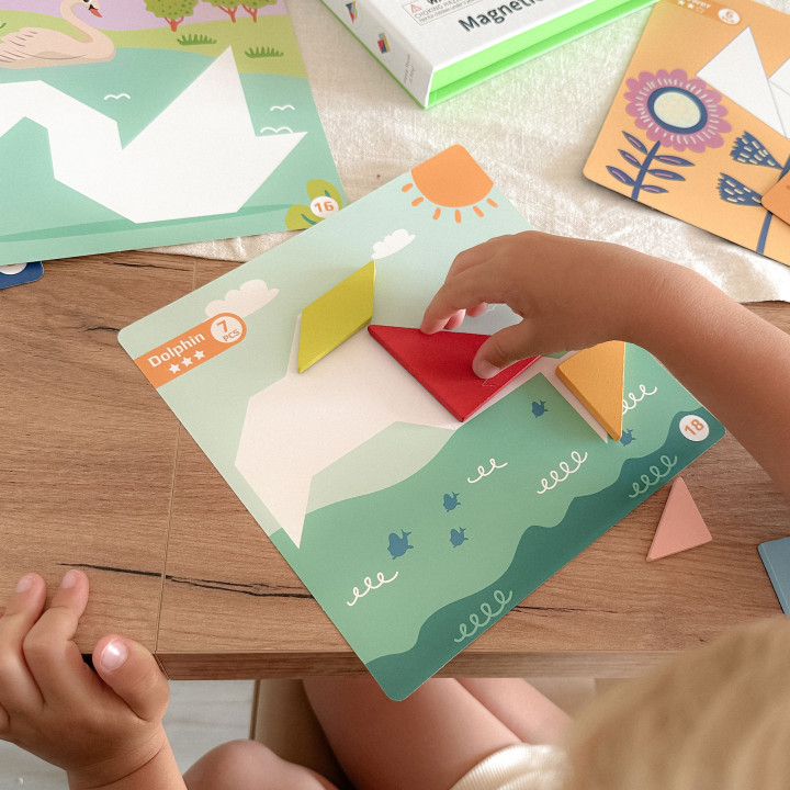 TOOKY TOY Puzzle Tangram Układanka dla Dzieci Nauka Kształtów Figury K