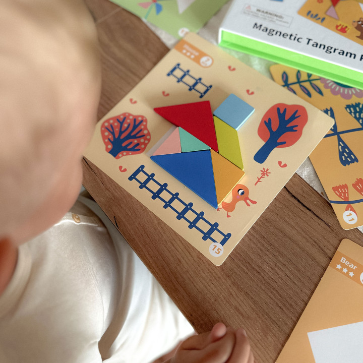 TOOKY TOY Puzzle Tangram Układanka dla Dzieci Nauka Kształtów Figury K