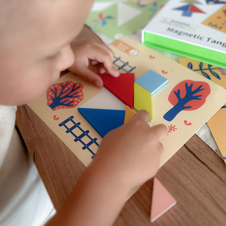 TOOKY TOY Puzzle Tangram Układanka dla Dzieci Nauka Kształtów Figury K