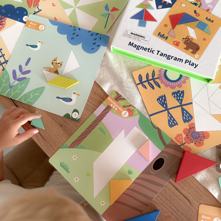 TOOKY TOY Puzzle Tangram Układanka dla Dzieci Nauka Kształtów Figury K