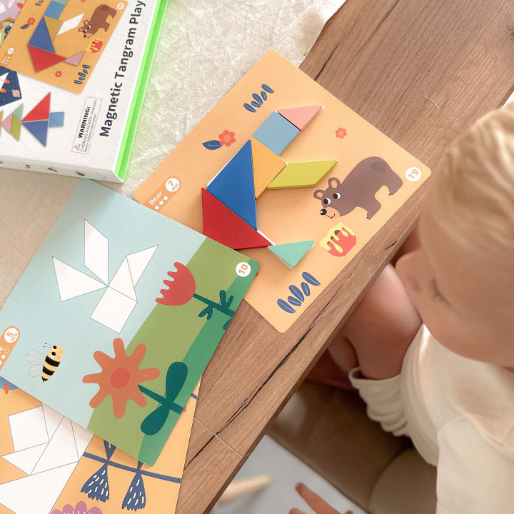 TOOKY TOY Puzzle Tangram Układanka dla Dzieci Nauka Kształtów Figury K