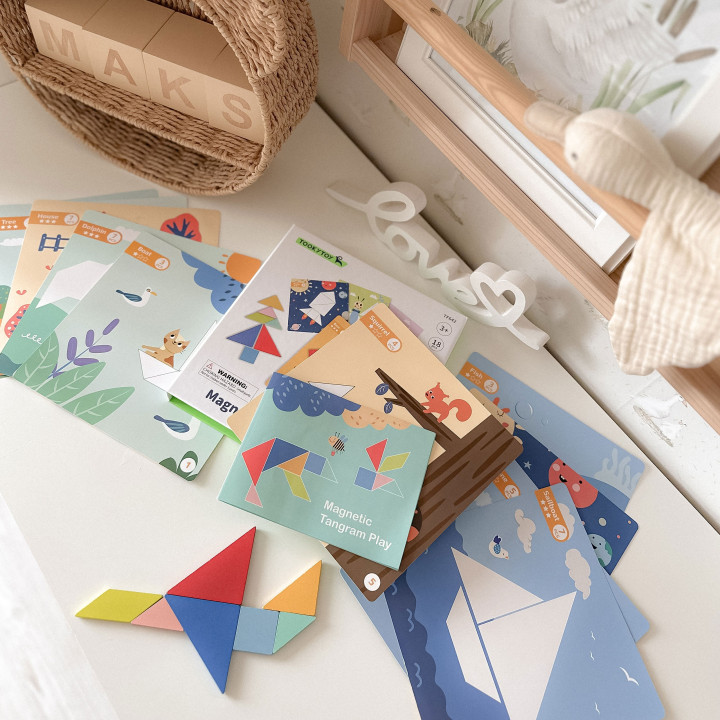 TOOKY TOY Puzzle Tangram Układanka dla Dzieci Nauka Kształtów Figury K