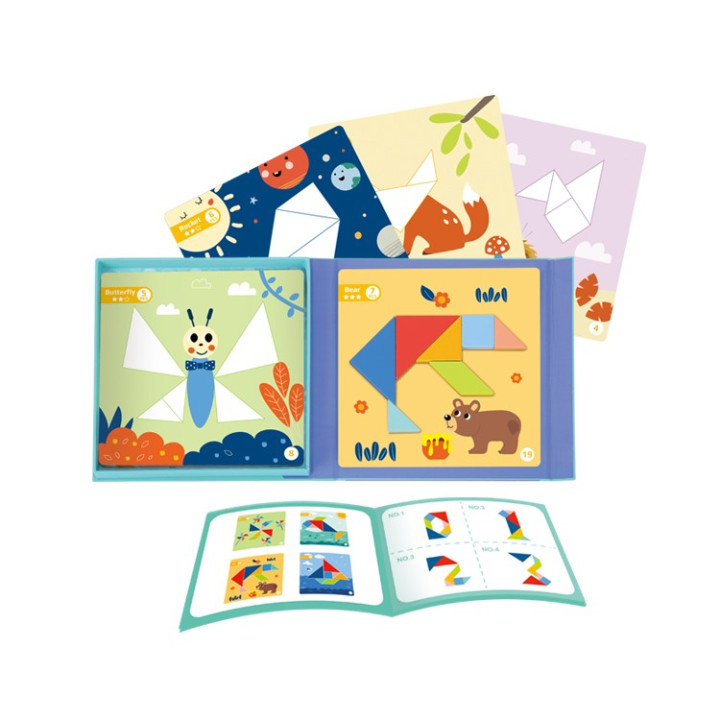TOOKY TOY Puzzle Tangram Układanka dla Dzieci Nauka Kształtów Figury K