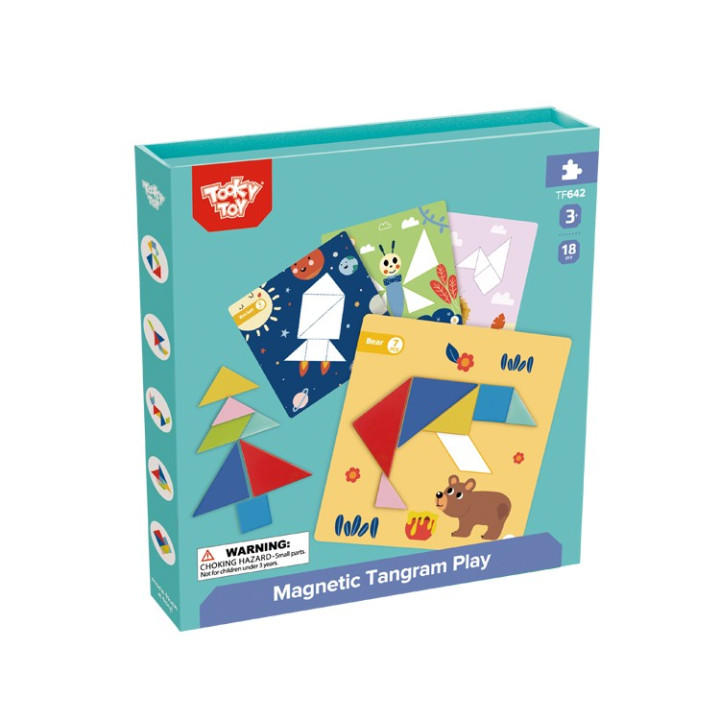 TOOKY TOY Puzzle Tangram Układanka dla Dzieci Nauka Kształtów Figury K