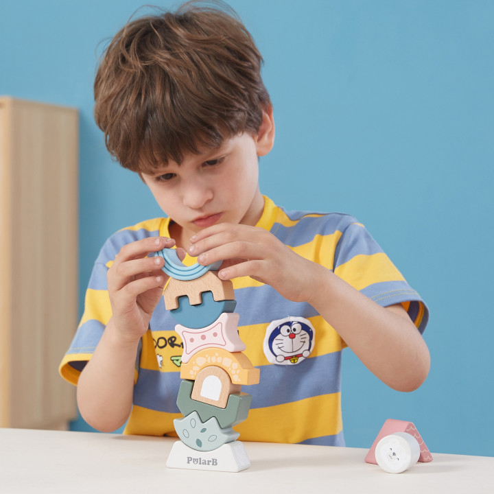 VIGA PolarB Drewniana Układanka Balansująca Wieża Montessori Klocki Pr
