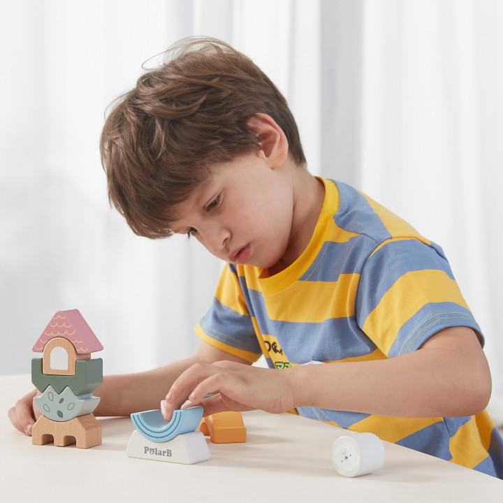 VIGA PolarB Drewniana Układanka Balansująca Wieża Montessori Klocki Pr