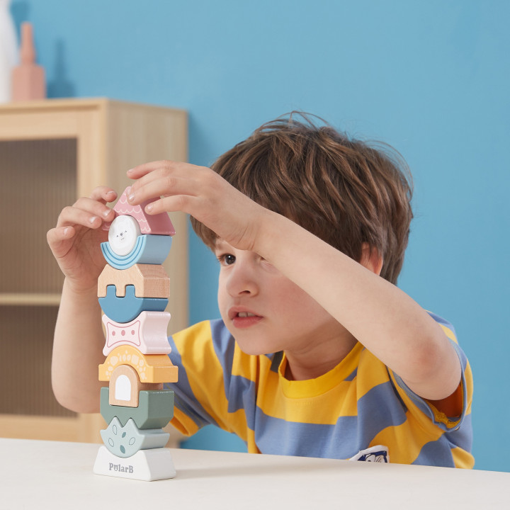 VIGA PolarB Drewniana Układanka Balansująca Wieża Montessori Klocki Pr