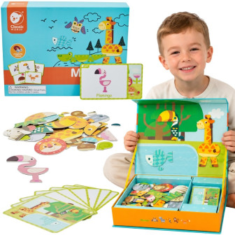 CLASSIC WORLD Układanka Magnetyczna Zwierzęta Tablica Klocki Puzzle Pa