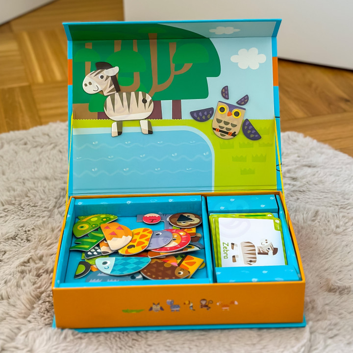 CLASSIC WORLD Układanka Magnetyczna Zwierzęta Tablica Klocki Puzzle Pa