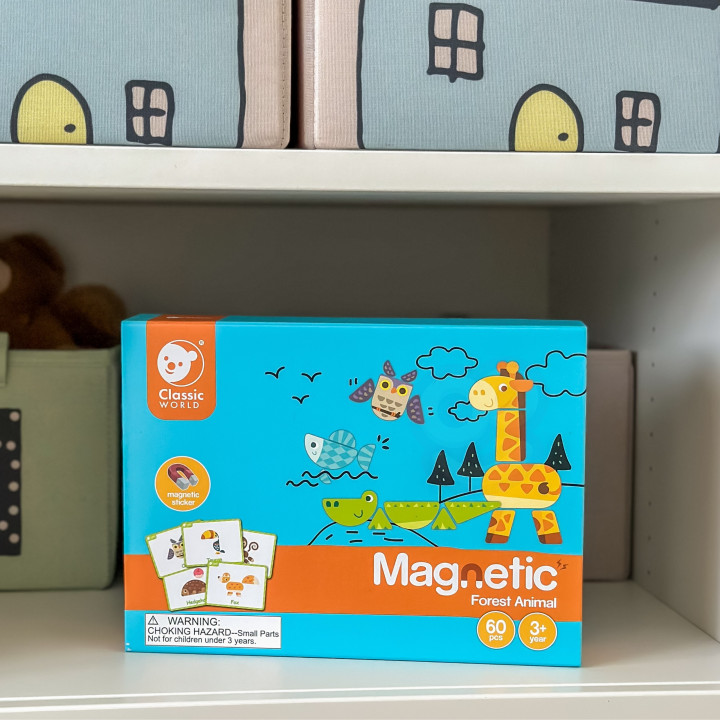 CLASSIC WORLD Układanka Magnetyczna Zwierzęta Tablica Klocki Puzzle Pa