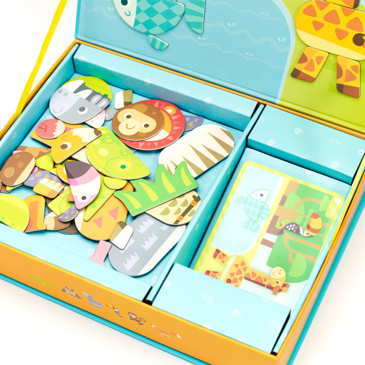 CLASSIC WORLD Układanka Magnetyczna Zwierzęta Tablica Klocki Puzzle Pa