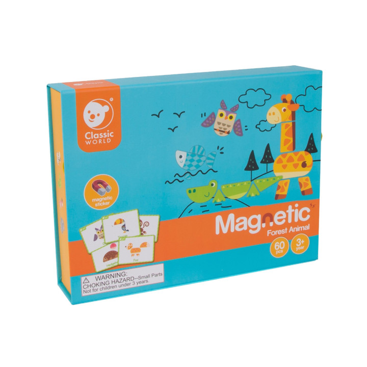 CLASSIC WORLD Układanka Magnetyczna Zwierzęta Tablica Klocki Puzzle Pa