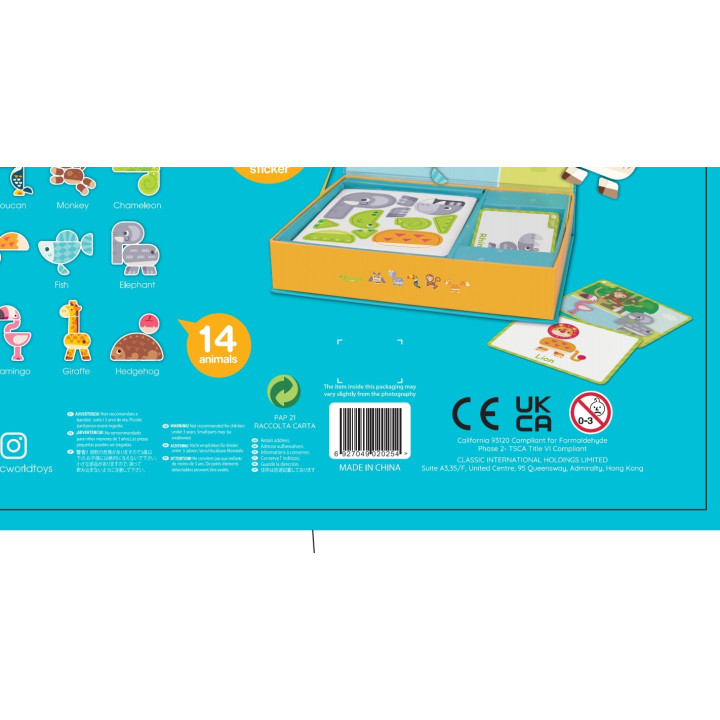 CLASSIC WORLD Układanka Magnetyczna Zwierzęta Tablica Klocki Puzzle Pa